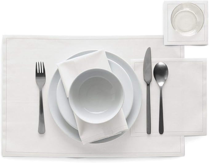 MY DRAP Basics Cotton Cocktail Napkin, 2 Packs of 50 Per Roll, Cream, 4.3 x 4.3 Inch