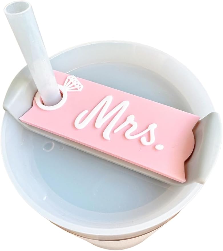 40 oz Tumbler Topper Bride Wifey Mrs Name plate Name Tag (Mrs.)