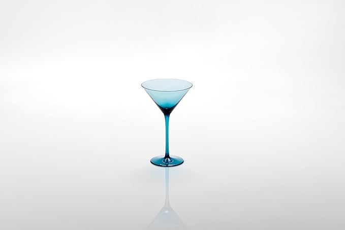 Fortessa Gala Glass, 8 Ounce Martini (Set of 4), Cornflower