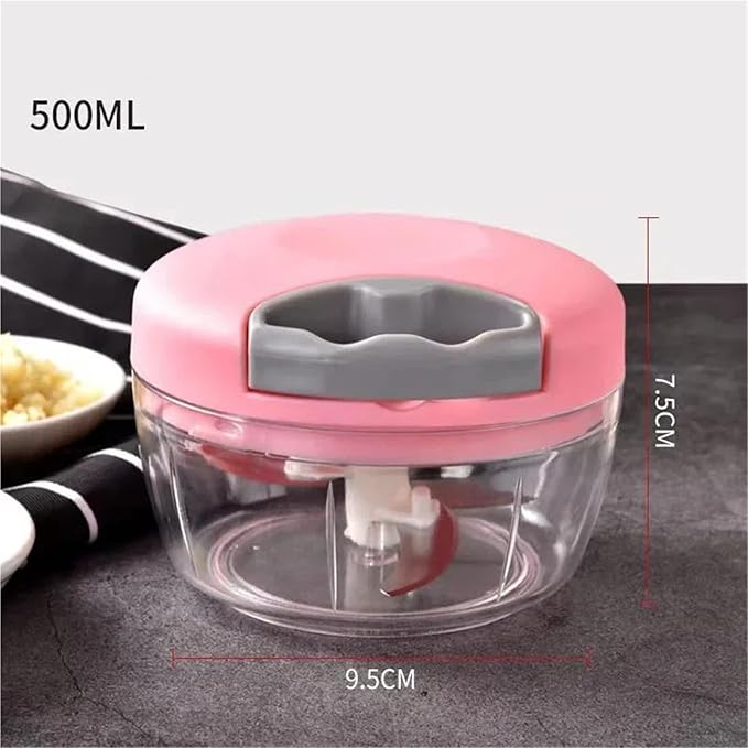 Potato Masher Onion Slicer Vegetable Fruit Chopper Cutter Garlic Press Meat Grinders Kitchen Baking Accessories(500ML Pink)
