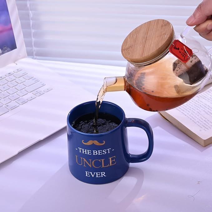 Miicol Funny Coffee Mug 16 oz, Large Ceramic Tea Mug, Gift Idea for Uncle, Men, Cute Office Coffee Cup, Navy Tea Cup, Unique Gift for Birthday, Christmas
