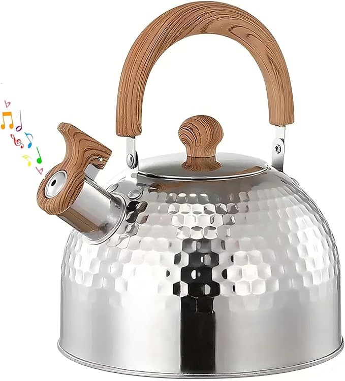 Tea Kettle Stovetop Whistling Teakettle Teapot, Stainless Steel, 3 L (Silver)