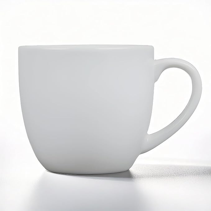 Tuxton China BPM-120A Milano Mug, 12 oz., 3-5/8" Diameter x 3-3/8"H, Microwave and Dishwasher Safe, Oven Proof, Fully Vitrified, DuraTux, Porcelain White, Pack of 24