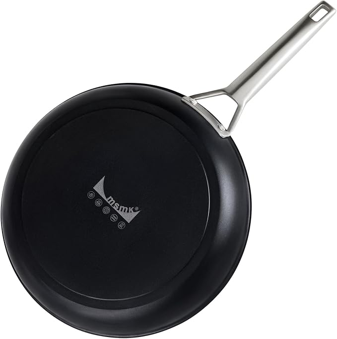 MsMk 12 inch Nonstick Frying Pan, Titanium and Diamond Non Stick Pan, Omelet Skillet, PFAS & PFOA Free Non-Toxic, Scratch-resistant, for Ceramic and Gas Cooktops, Dishwasher & Oven Safe