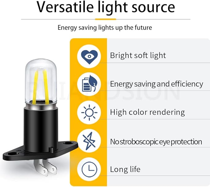 Ruiandsion Z187 T170 LED Microwave Light Bulb White 110V 125V 130V 110-130V 2W Equivalent 20W LED Filament Light Bulb Replacement for Microwave Oven Light - W01
