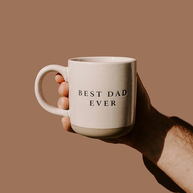 Sweet Water Decor Stoneware Coffee Mugs | Dad Mug | Novelty Coffee Mugs | Microwave & Dishwasher Safe | 14oz Tea Cup | Father's Day Gift (Best Dad Ever)