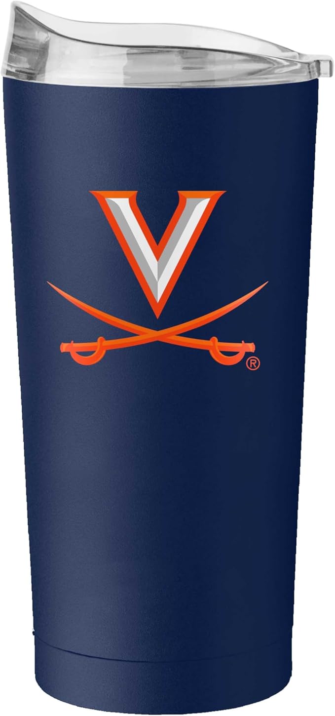Logo Brands NCAA 20 oz Powder Coat Stainless Tumbler -Double-Wall Insulated Everday Tumbler for Hot or Cold Drinks, High Lip Lid, Team Color