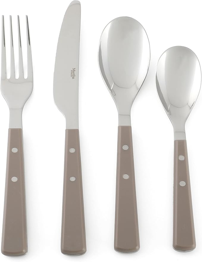 Martha Stewart Watercliffe 16 pc Flatware Set Stainless Steel w/ABS Handle - Warm Grey