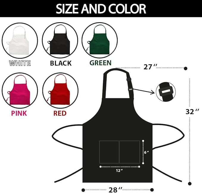 Personalized Art Apron with Pockets, Custom Name Painting Apron for Artists, Students, Teachers, Kids, Canvas, Watercolor, Acrylic, Drawing, Crafts, Classroom, Halloween, Christmas Gift