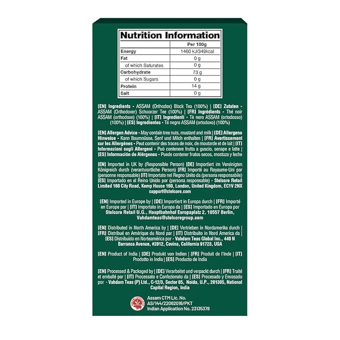 VAHDAM Original English Breakfast Tea (340g/12oz) 170+ Cups | Non GMO, Gluten Free | Strong & Aromatic Loose Leaf | Unblended Single Origin | Vacuum Sealed Pack