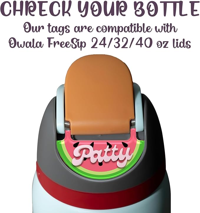 3D Personalized Name Plate for Owala Water Bottle 16oz 24oz 32oz 40oz | 20 Options, 12 Font Options | Custom Owala Name Plate Topper, Owala Water Bottle Accessories（Animals）