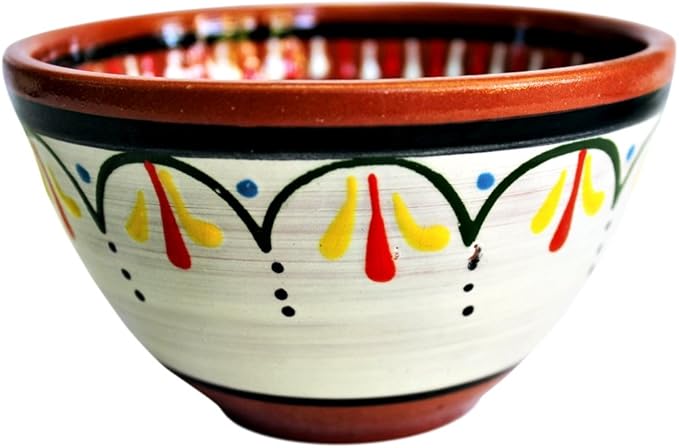 Cactus Canyon Ceramics Spanish Terracotta 5-Piece Breakfast Bowl Set (European Size) White