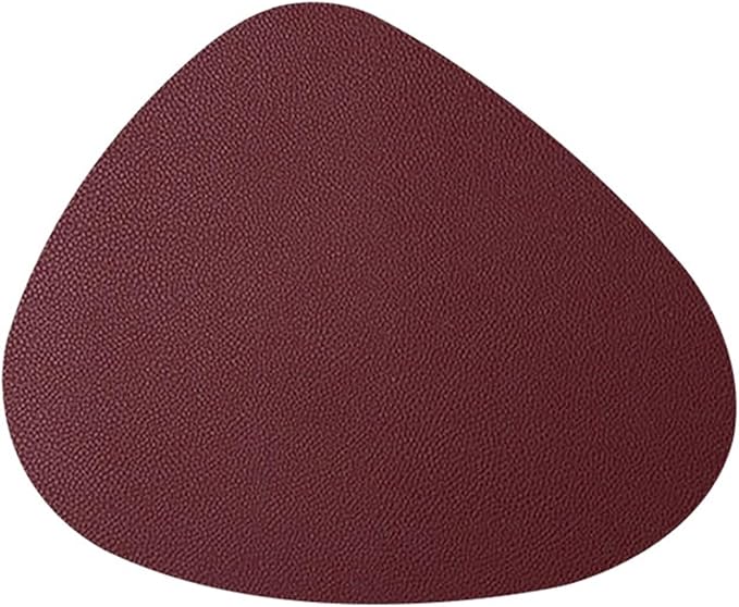6pcs PU Placemats for Table Waterproof Non-Slip Insulation Leather Place Mats Set Nordic Style(Red)
