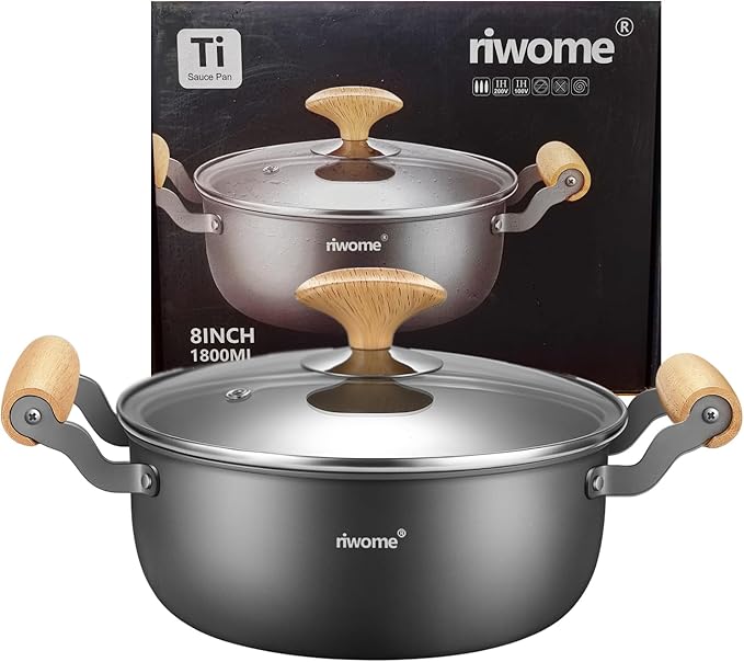 Tianium Stockpot with Lid,Nonstick 2.0 Quarts Small Pot With Handle,Multipurpose Handy Small Kitchen Cooking Pot, Light Weight,Easy to clean