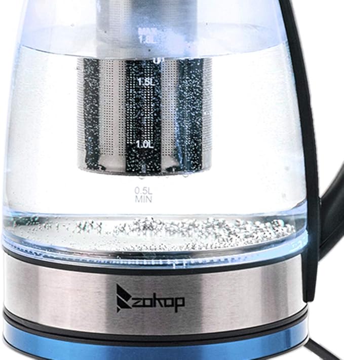 HD-1861-A 110V 1200W 1.8L Electric Glass Kettle US Plug