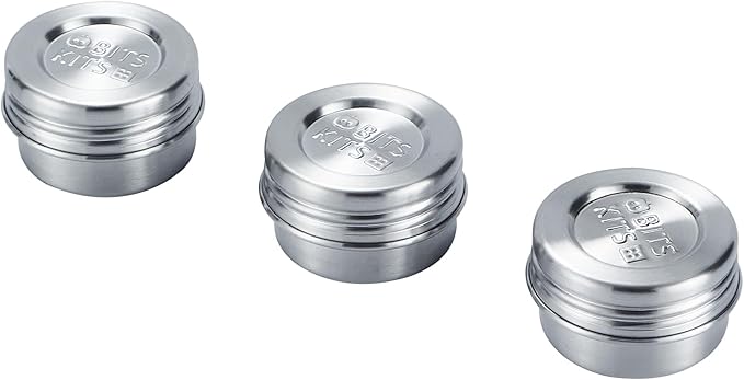 Stainless Steel Reusable Condiment and Snack Containers, Set of 3