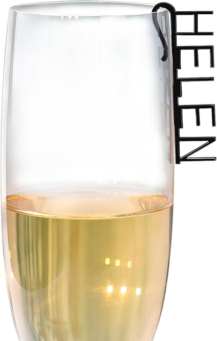 Wedding Custom Wine Charms,Custom Drink Tags,14 Colors Acrylic Personalized Initial Drink Toppers,Drink Name Tags for Partys,Birthdays,Bachelorettes,Bridal or Baby Showers,Corporate Event