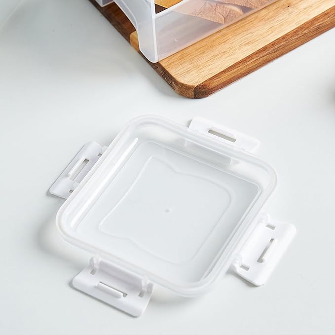 SUYUDSM Bread Box, 5L Bread Box Storage for Kitchen Countertop Plastic (White,2Pack)