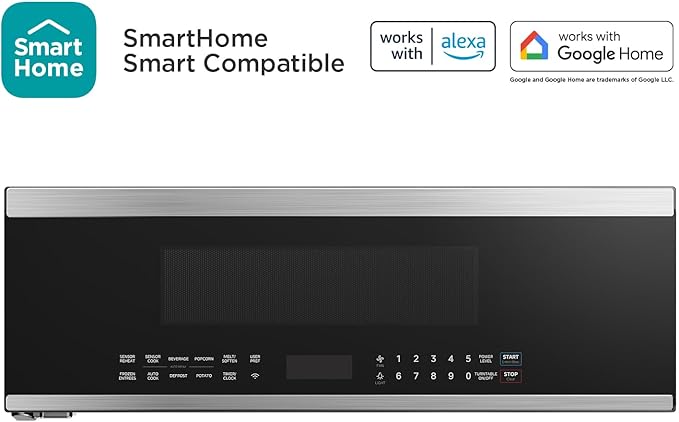Midea MMO12S3ASTZ Over the Range Microwave Oven, 1.2 Cu.ft Slim Microwaves with Sensor Cook, Stainless Steel Microwaves, 1000W heating power with 400CMF vent fan