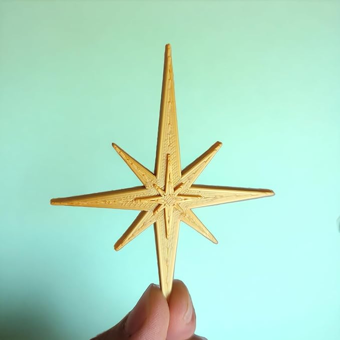 Midcentury Modern Vintage Style Atomic Star Bursts Fridge Magnets Art Refrigerator Kitchen Décor 1960s Retro Stars 50s Home Office MCM (Gold)