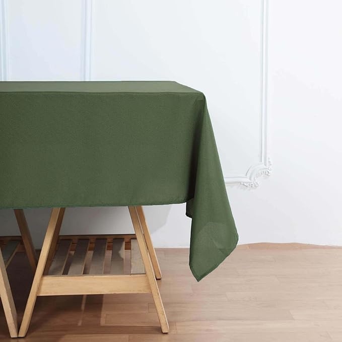 Efavormart 70" Premium Square Polyester Tablecloth for Wedding Kitchen Dining Events - Moss Green