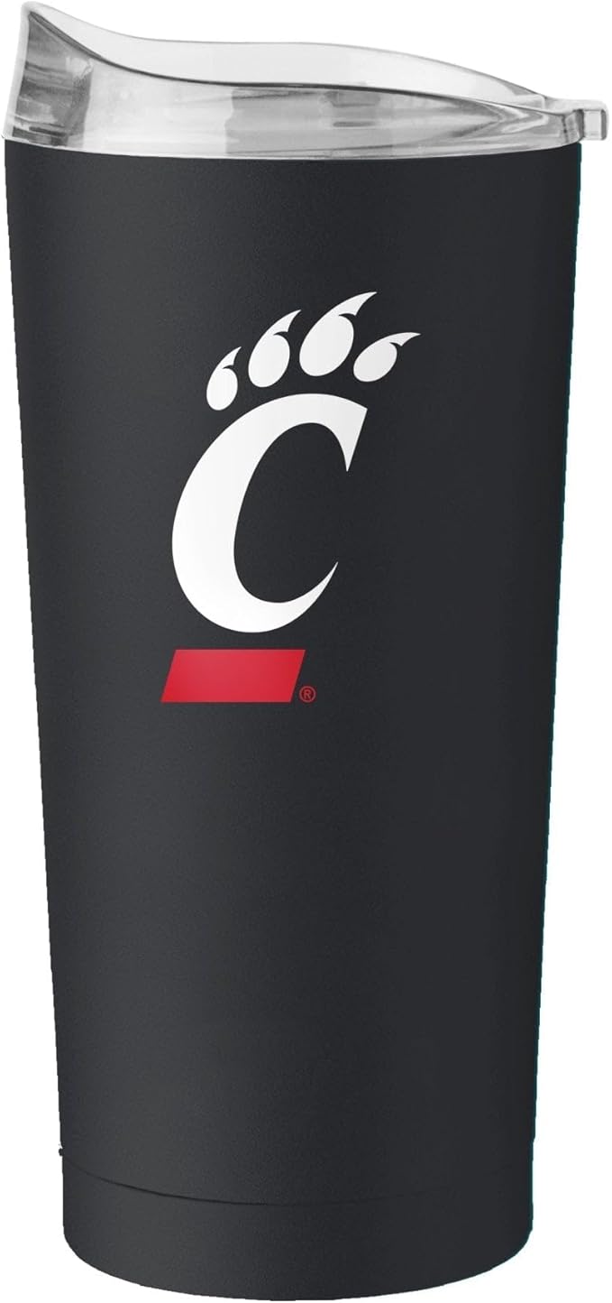 Logo Brands NCAA 20 oz Powder Coat Stainless Tumbler -Double-Wall Insulated Everday Tumbler for Hot or Cold Drinks, High Lip Lid, Team Color