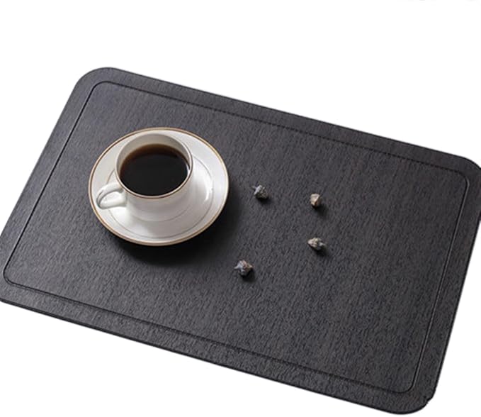 Placemats Anti-Slip Decoration Pad Heat- Tablemat Dishes Coaster Tableware Mat for Table(Black)