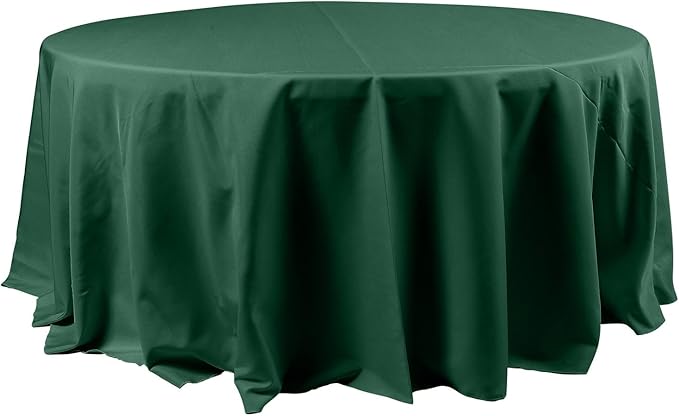 Efavormart.com Efavormart 120'' Hunter Emerald Green Polyester Round Tablecloth