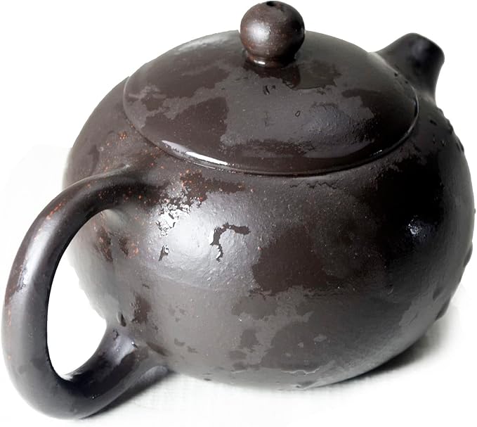 Chinese Clay Teapot 6.7Oz Handmade Xishi Zisha Tea Pot Black Gold Sand Spherical Filter Kungfu Tea Set
