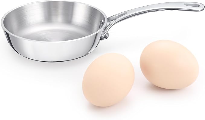 Mini Sauce Pan, Tri-Ply Stainless Steel Pot with Stay-Cool Handle Heating Sauce Gravy & Oil (0.12Quart) - Copper - Silver