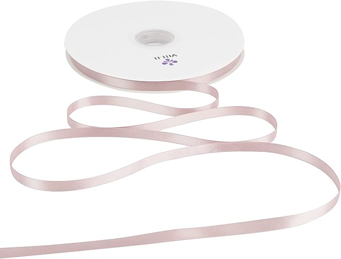 MEEDEE Dusty Rose Satin Ribbon 3/8 Inch Dusty Rose Ribbon Double Faced Pink Satin Ribbons Crafts Silk Ribbons for Gift Wrapping, Card Making, Lei Making, 100 Yards