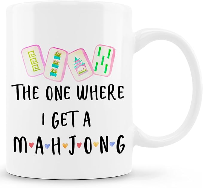 Mahjong Lover Gifts Mug, Mahjong Gifts for Women Coffee Cup Ceramic, Gift for Mah Jong Players Lovers, Mah Jong Accessories Ceramic Coffee Tea Mug 11 oz
