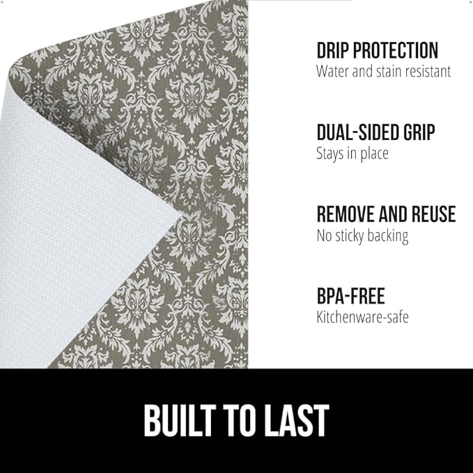 GORILLA GRIP DripGuard Shelf Liner, Non Adhesive Drawer and Kitchen Cabinet Protector, 24x240 Inch, Slip Resistant BPA Free Smooth Surface Plastic Liners for Cabinets, Bathrooms, Closets, Beige Cream