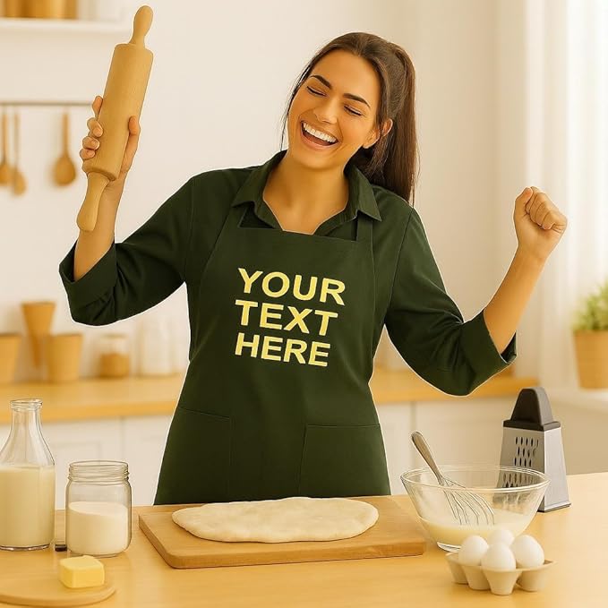 Personalized Apron with Custom Name or Any Text. Chef, Cooking, Grilling, or Baking Gift