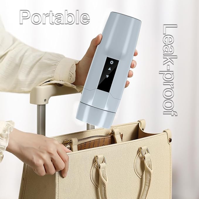 Electric Heating Kettle with Temperature Control, 40~100 ℃ Adjustable, Mini Portable Travel Electric Water Mug, Anti-leakage, 300W Fast Heating Insulation Cup, Anti-dry Fever, Auto- shutdown, Gray