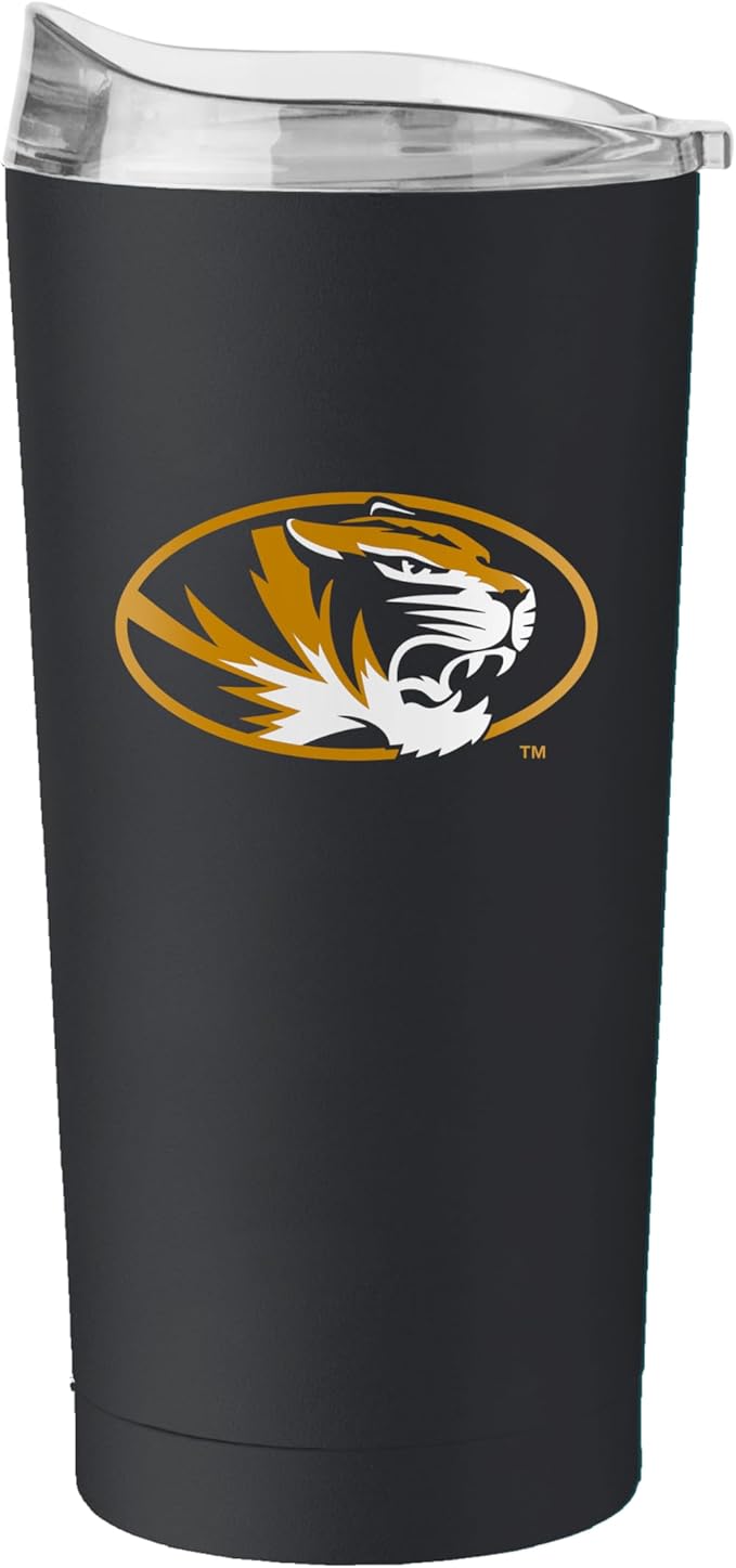 Logo Brands NCAA 20 oz Powder Coat Stainless Tumbler -Double-Wall Insulated Everday Tumbler for Hot or Cold Drinks, High Lip Lid, Team Color