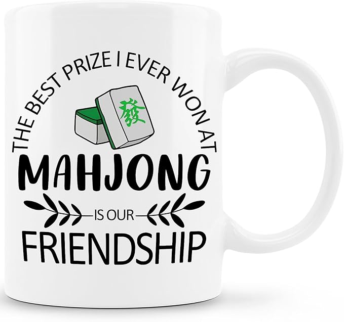 Mahjong Gifts Coffee Mug - Gifts for Mahjong Players Mug, Mahjong Gifts for Women Men, Mahjong Accessories and Gifts, the Best Prize I Ever Won st Mahjong Ceramic Coffee Mug 11 oz