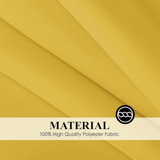 Rectangle Tablecloths 90x132 Inch 2 Pack Yellow Tablecloth for 6ft Washable Decorative Linen Polyester Table Cloths for 8ft Dining Table Banquets Buffet Parties and Wedding
