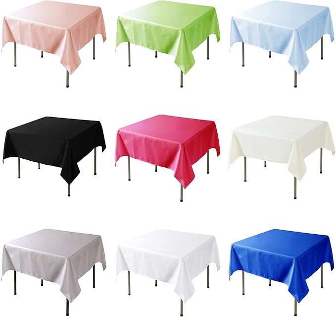 Fokitut 2 Pack Waterproof Square Tablecloth, 70x70 Inch, Stain Resistant and Wrinkle Polyester Table Cloth, Fabric Table Cover for Kitchen Dining, Wedding, Party, Holiday Dinner-Emerald