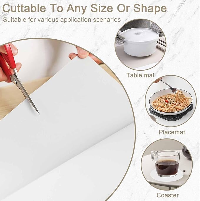 36"x24"(90cmx60cm) Large Silicone Mat for Kitchen Counter, Heat Resistant Non-Slip Countertop Protector, Waterproof Silicone Craft Mat for Kitchen Island, 2Pack (Semitransparent)