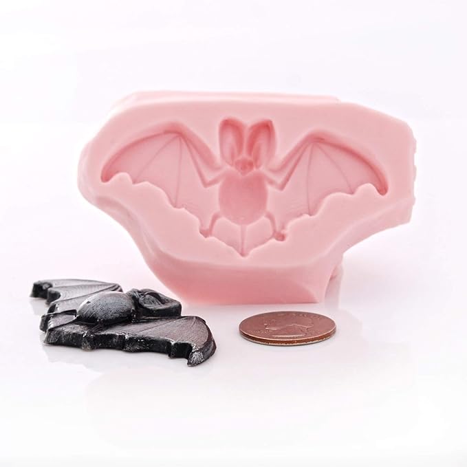 Bat Silicone Mold Fondant Candy Resin Clay Mould Creates a Small Flat Backed Bat Perfect Size for Candy Cupcake Toppers Jewelry