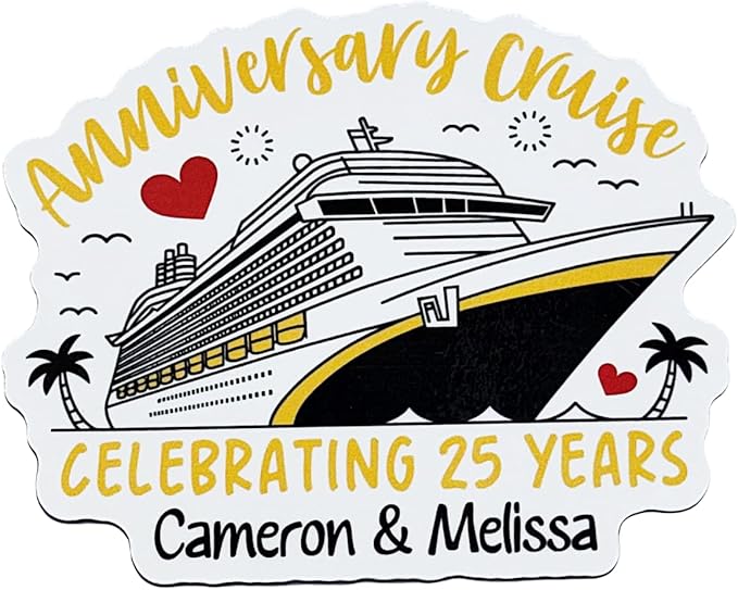 Anniversary Cruise Door Magnet Sign, Princess Personalized Cruising Custom Keepsake Refrigerator, Special Cruise Memories Cabin Stateroom
