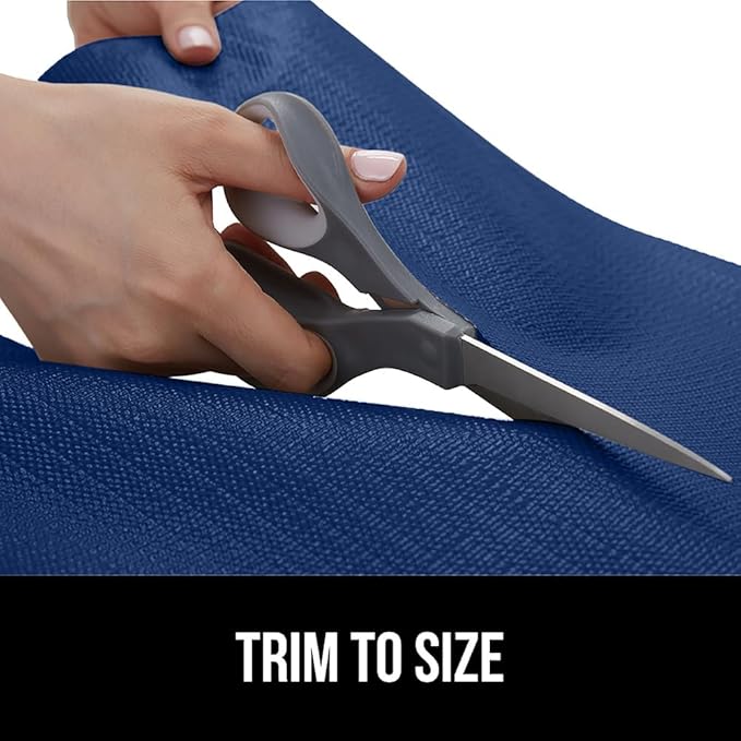GORILLA GRIP DripGuard Shelf Liner, Non Adhesive Drawer and Kitchen Cabinet Protector, Slip Resistant BPA Free Smooth Surface Plastic Liners for Cabinets, Bathrooms, Closets, 17.5x120 Inch, Navy Blue