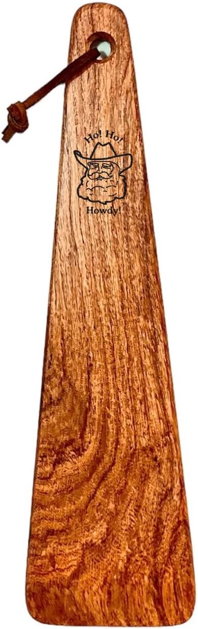 COWBOY SPATULA - Mesquite Wood Spatula, Handmade in Texas, Made in USA, Perfect for cast iron cookware, steel cookware, nonstick cookware - Personalization Optional (Christmas - Ho Ho Howdy!)
