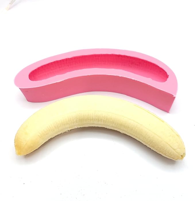 Whole banana mold banana split wax silicone mold Realistic fruits molds wax melts molds NC005