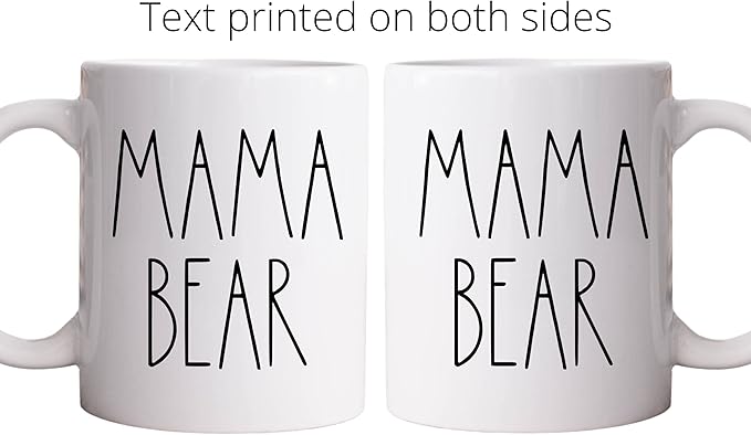 Set of 2 Ceramic 11oz Mugs | MAMA BEAR & PAPA BEAR | Gift for Mom and Dad, Baby Announcement Gift