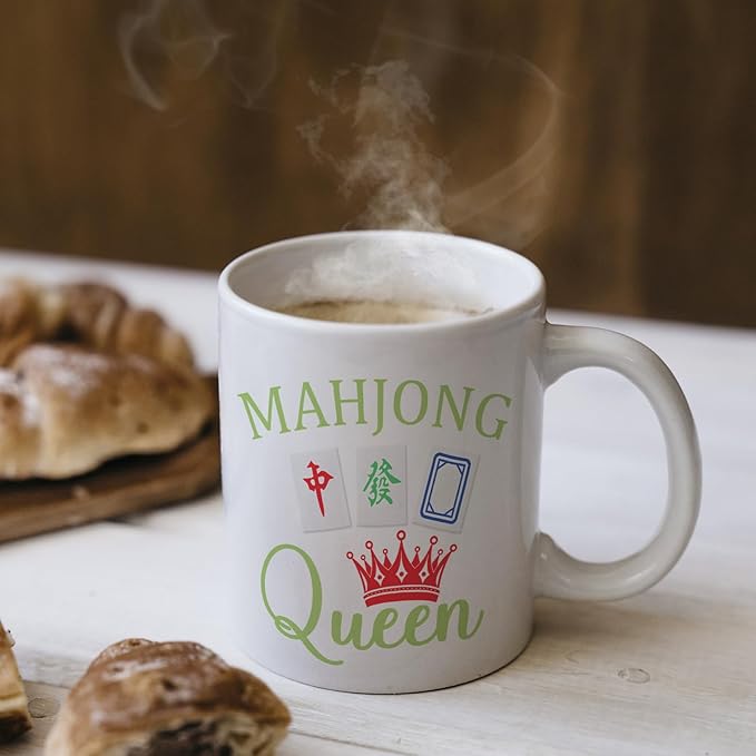 Mahjong Gifts Mug, Mah Jong Gifts for Women Coffee Cup Ceramic, Gift for Mah Jong Players Lovers, Mahjong Accessories Ceramic Coffee Tea Mug 11 oz