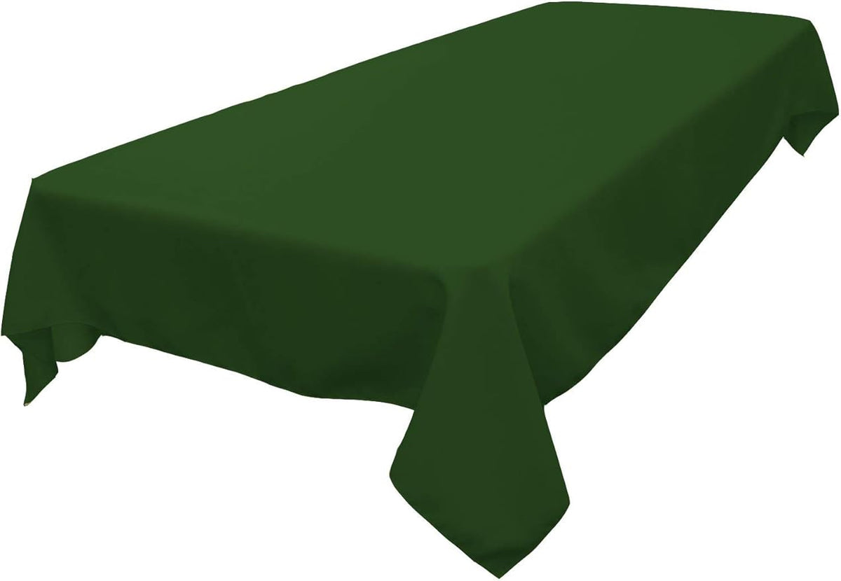 LA Linen Polyester Poplin Washable Rectangular Tablecloth, Stain and Wrinkle Resistant Table Cover 60x84, Fabric Table Cloth for Dinning, Kitchen, Party, Holiday 60 by 84-Inch, Emerald Green