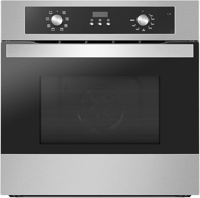 Midea 24" Electronic Single Wall Oven, 2.5 Cu. Ft.-Capacity, Built-in Oven with 8-in-1 Cooking Modes, Stainless Steel