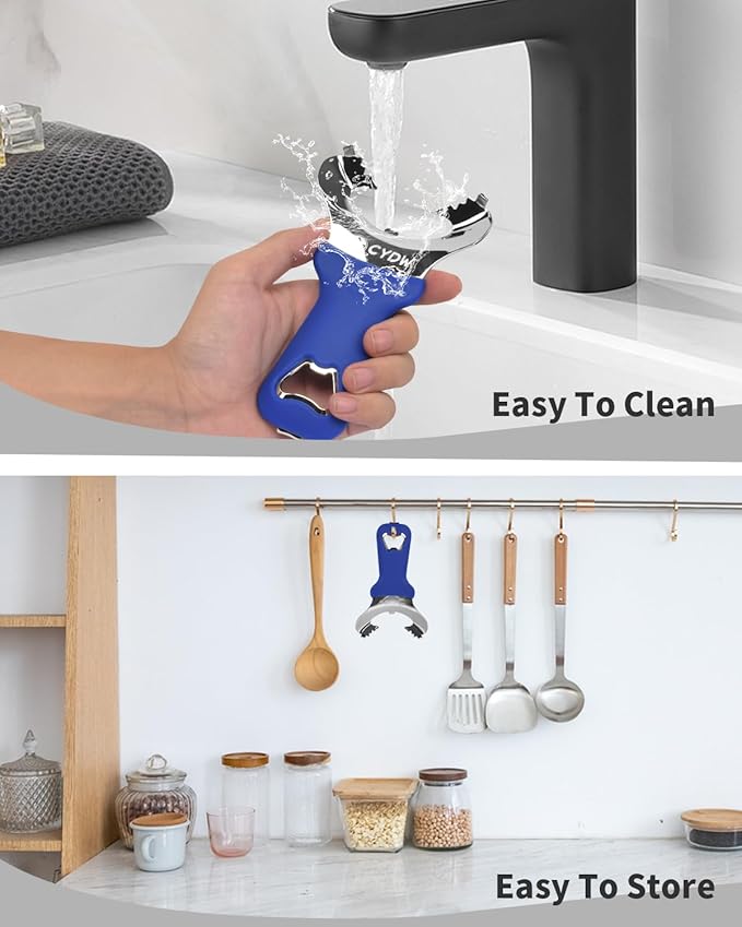 CYDW Mason Jar Opener Tool with No Lid Dents or Damage, Can Opener Manual Multi-Purpose, Easy Twist Manual Handheld Top Remover Utensil, Canning Supplies Tools and Bottle Opener, Made For Lifetime